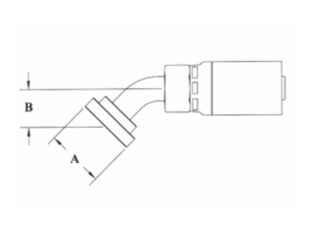 CS50-8X12 Couplamatic VARI-CRIMP Coupling - Code 61 Split Flange - 45° Bend - 1/2" Hose ID - 3/4" Flange Size (Old Part Number: 8G42V)