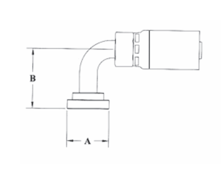 CS53-16X20 Couplamatic VARI-CRIMP Coupling - Code 61 Split Flange - 90° Bend - 1" Hose ID - 1-1/4" Flange Size (Old Part Number: 16G80V)