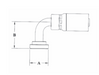 CS53-8X8 Couplamatic VARI-CRIMP Coupling - Code 61 Split Flange - 90° Bend - 1/2" Hose ID - 1/2" Flange Size (Old Part Number: 8G71V)