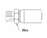 CS67-6X10 Couplamatic VARI-CRIMP Coupling - Din Heavy 24° Seat - Male Solid - 3/8" Hose ID - M18x1.5 Thread (Old Part Number: 6M60V)