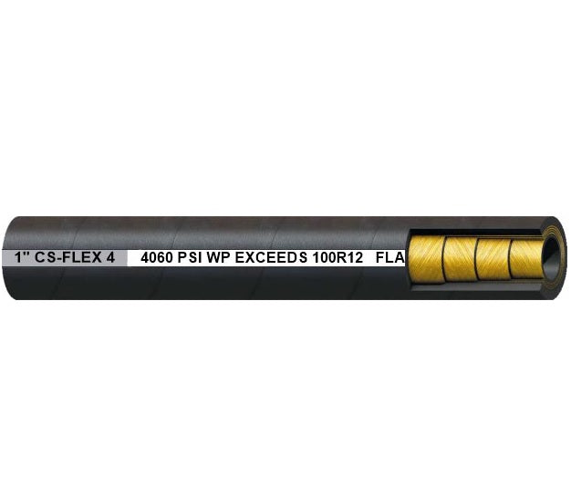 1-1/4" CS-FLEX 4 Couplamatic Four Spiral High Pressure Import Hydraulic Hose (SAE 100R12) - 1-1/4" ID - 50' Bulk Length