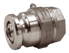 DBA66-150 Dixon Valve Aluminum Bayloc® Dry Break Cam and Groove Dry Disconnect 2" Adapter x 1-1/2" Female NPT with Kalrez Seal