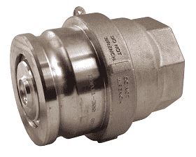 DBA63-300 Dixon Valve Aluminum Bayloc® Dry Break Cam and Groove Dry Disconnect 4" Adapter x 3" Female NPT with PTFE Encapsulated Silicone Seal