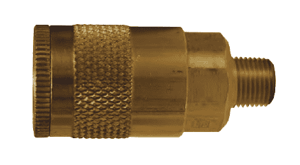 DC101 Dixon Brass Air Chief Automotive Interchange Quick-Connect Coupler (Semi-Automatic Pull Sleeve to Connect) - Male Pipe Thread - 1/4" Body Size x 1/8" Male NPT