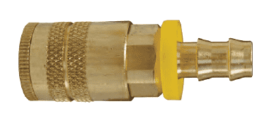 DC2042L Dixon Air Chief Brass Semi-Automatic Pull Sleeve Quick-Connect Coupler - Push-On Hose Barb - 1/4" Body Size x 1/4" Hose ID