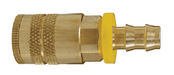 DC2044L Dixon Air Chief Brass Semi-Automatic Pull Sleeve Quick-Connect Coupler - Push-On Hose Barb - 1/4" Body Size x 3/8" Hose ID