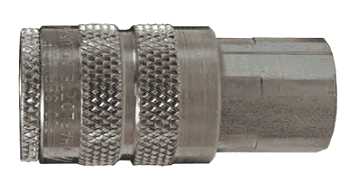 DC20S Dixon Air Chief 303 Stainless Steel Semi-Automatic Pull Sleeve Quick-Connect Coupler - Female Pipe Thread - 1/4" Body Size x 1/4" Female NPT