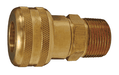 DC2101 Dixon Air Chief Brass Semi-Automatic Pull Sleeve Quick-Connect Coupler - Male Pipe Thread - 1/4" Body Size x 1/8" Male NPT