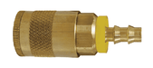 DC242L Dixon Brass Air Chief Automotive Interchange Quick-Connect Coupler (Semi-Automatic Pull Sleeve to Connect) - Push-On Hose Barb - 1/4" Body Size x 1/4" Hose ID