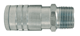 DC504 Dixon Steel Air Chief Automotive Interchange Quick-Connect Coupler (Semi-Automatic Pull Sleeve to Connect) - Male Pipe Thread - 3/8" Body Size x 1/2" Male NPT
