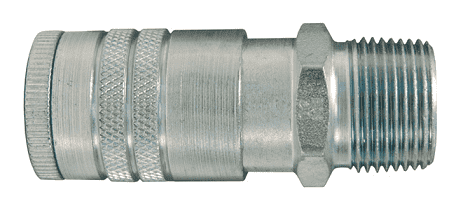 DC504 Dixon Steel Air Chief Automotive Interchange Quick-Connect Coupler (Semi-Automatic Pull Sleeve to Connect) - Male Pipe Thread - 3/8" Body Size x 1/2" Male NPT