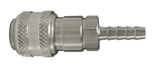 DCS2042 Dixon Air Chief 303 Stainless Steel Automatic Push to Connect Quick-Connect Coupler - Standard Hose Barb - 1/4" Body Size x 1/4" Hose ID