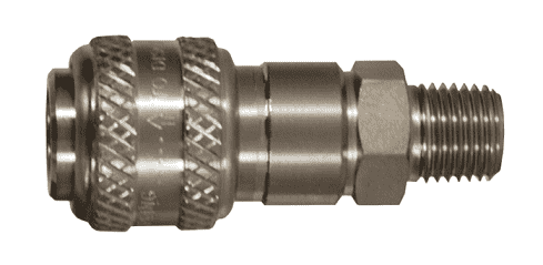 DCS9 Dixon Air Chief 303 Stainless Steel Automatic Push to Connect Quick-Connect Coupler - Male Pipe Thread - 1/2" Body Size x 1/2" Male NPT