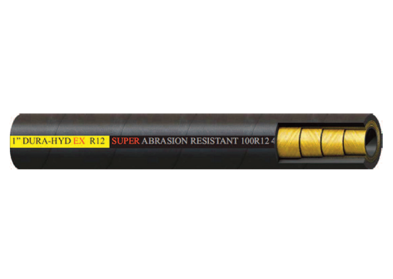 1" DHEXR12 Couplamatic DURA HYD EX Super Abrasion Resistant Four Spiral High Pressure Hydraulic Hose (SAE 100R12) - 1" ID - Bulk