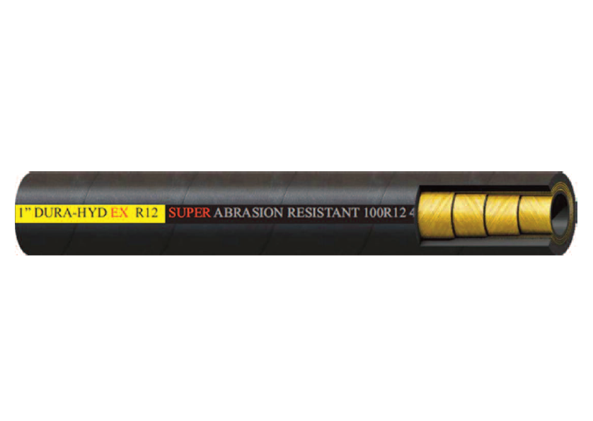 Couplamatic DHEXR12 DURA-HYD EX Super Abrasion Resistant Four Spiral High Pressure Import Hydraulic Hose (SAE 100R12)