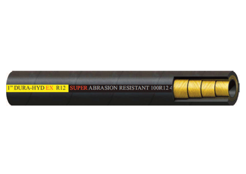 2" DHEXR12 Couplamatic DURA HYD EX Super Abrasion Resistant Four Spiral High Pressure Hydraulic Hose (SAE 100R12) - 2" ID - Bulk