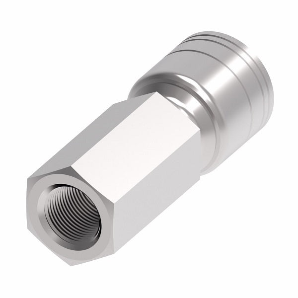 1AA4FP6 Aeroquip by Danfoss | Dryseal Female Pipe Rigid (FP) TTC Crimp Fitting | -04 Female NPTF Rigid x -06 Hose Barb | Steel