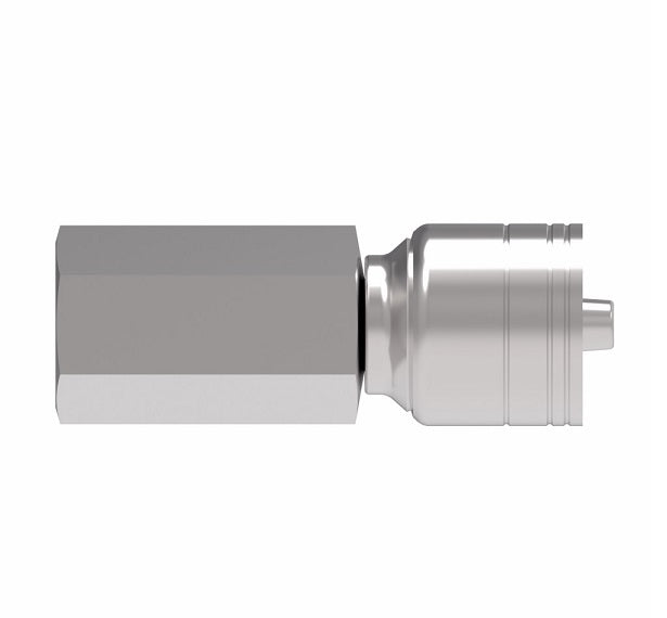 1AA4FP6 Aeroquip by Danfoss | Dryseal Female Pipe Rigid (FP) TTC Crimp Fitting | -04 Female NPTF Rigid x -06 Hose Barb | Steel