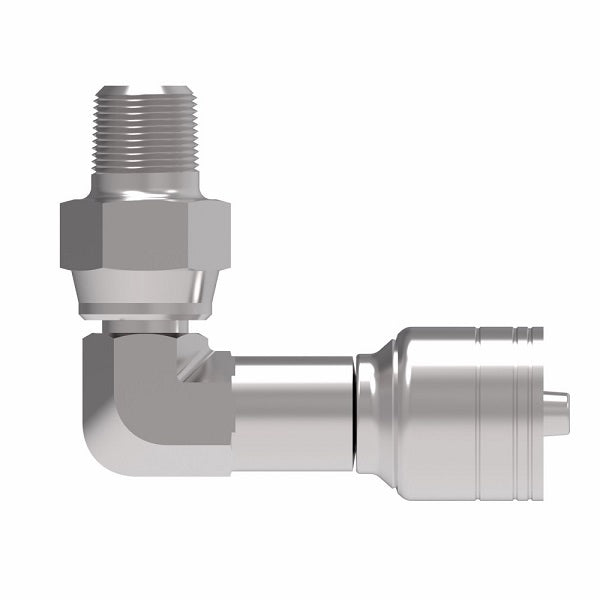 1AA6PSB6 Aeroquip by Danfoss | Male Pipe Swivel 90° Elbow (PSB) TTC Crimp Fitting | -06 Male NPTF Swivel x -06 Hose Barb | Steel