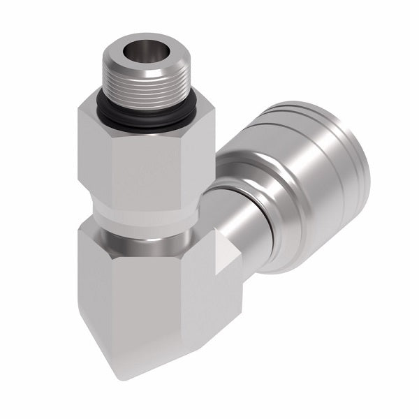 1AA6SBB4 Aeroquip by Danfoss | Male ORB Straight Thread Swivel (With Sleeve) (SBB) 90° Elbow TCC Crimp Fitting | -06 Male O-Ring Boss x -04 Hose Barb | Steel