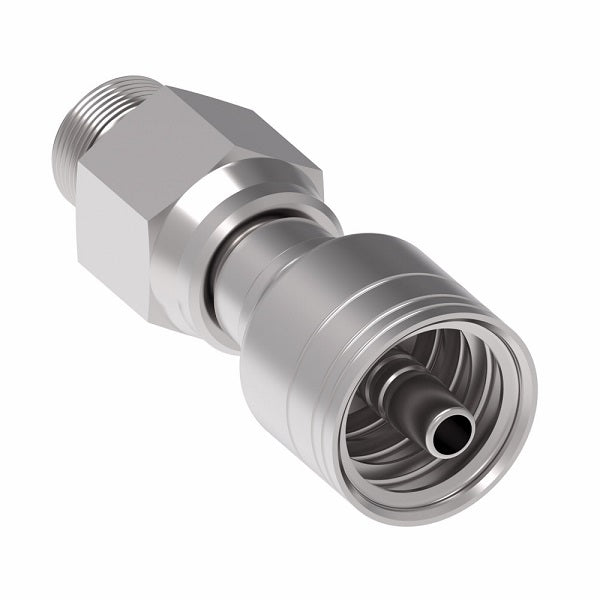 1AA8SB8 Aeroquip by Danfoss | Male ORB Straight Thread Swivel (With Sleeve) (SB) TCC Crimp Fitting | -08 Male O-Ring Boss x -08 Hose Barb | Steel