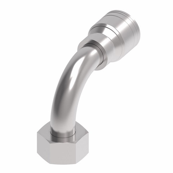 1A40DLB24 Aeroquip by Danfoss | 1 & 2 Wire TTC DKO Female Swivel, Light Duty, 90° Elbow (DLB) Crimp Fitting | L42 Female DKO/DIN x -24 Hose Barb | Steel