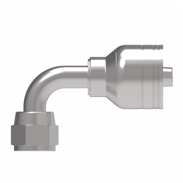 1A10FJB10 Aeroquip by Danfoss | Female JIC 37° Swivel 90° Elbow (FJB) Crimp Fitting | -10 Female JIC 37° Swivel x -10 Hose Barb | Steel