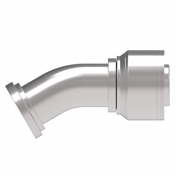 1A32FLF32 Aeroquip by Danfoss | SAE Code 61 Flange 30° Elbow (FLF) Crimp Fitting | -32 Code 61 Flange x -32 Hose Barb | Steel