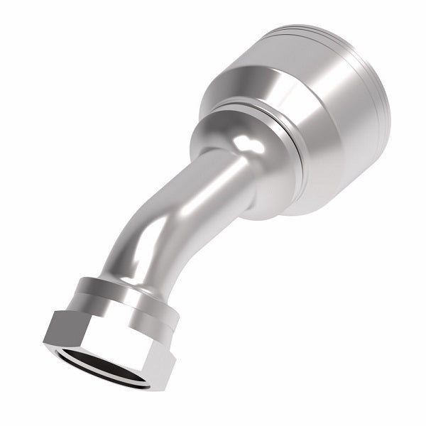 1A16FRA20 Aeroquip by Danfoss | Female ORS Swivel 45° Elbow (FRA) Crimp Fitting | -16 Female O-Ring Face Seal Swivel x -20 Hose Barb | Steel