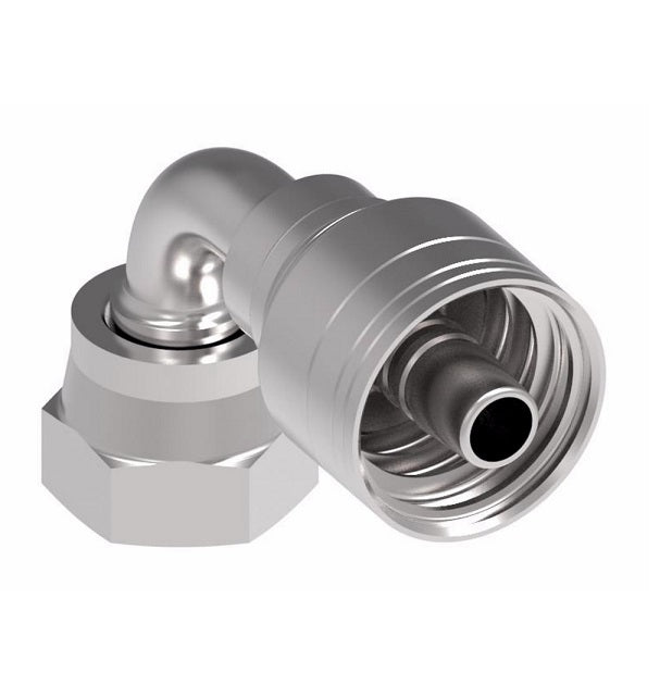 1A20FRB20 Aeroquip by Danfoss | Female ORS Swivel 90° Elbow (FRB) Crimp Hose Fitting | -20 Female O-Ring Face Seal Swivel x -20 Hose Barb | Steel