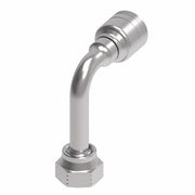1A6FRC6TZ Aeroquip by Danfoss | Female ORS Swivel Long Drop 90° Elbow (FRC) Crimp Fitting | -06 Female O-Ring Face Seal Swivel x -06 Hose Barb | Zinc-Nickel Plated Steel