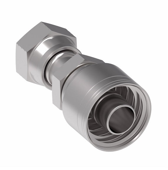 1A10FR10TZ Aeroquip by Danfoss | Female ORS Swivel (FR) Crimp Fitting | -10 Female O-Ring Face Seal Swivel x -10 Hose Barb | Zinc-Nickel Plated Steel