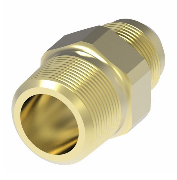 2000-8-8B Aeroquip by Danfoss | External Pipe/45° Flare Adapter | -08 Male NPTF x -08 Male SAE 45° Flare | Brass