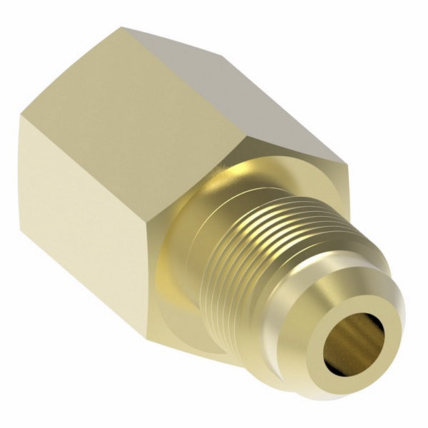 2001-12-10B Aeroquip by Danfoss | Internal Pipe/45° Flare Adapter | -12 Female NPTF x -10 Male SAE 45° Flare | Brass
