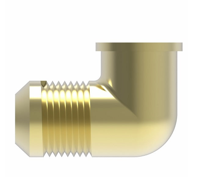 2002-12-12B Aeroquip by Danfoss | Internal Pipe/45° Flare 90° Elbow Adapter | -12 Female NPTF x -12 Male SAE 45° Flare | Brass