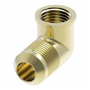 2002-12-12B Aeroquip by Danfoss | Internal Pipe/45° Flare 90° Elbow Adapter | -12 Female NPTF x -12 Male SAE 45° Flare | Brass