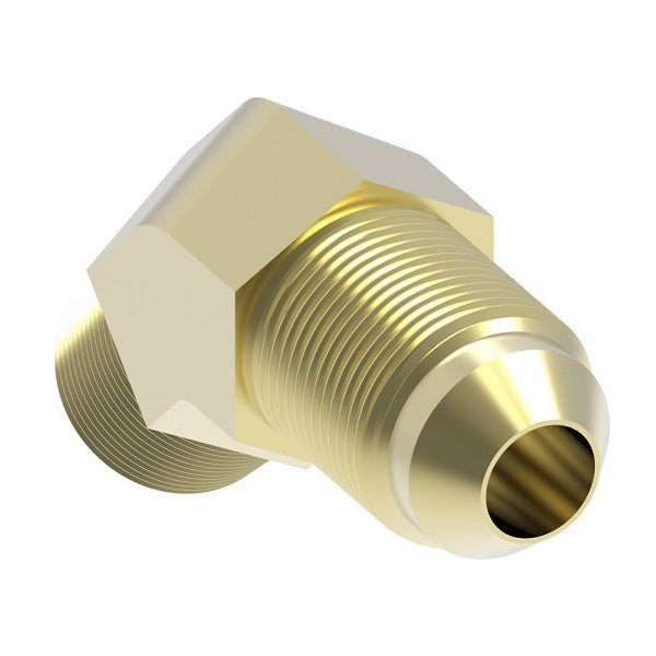 2007-6-6B Aeroquip by Danfoss | External Pipe/45° Flare 45° Elbow Adapter | -06 Male NPTF x -06 Male SAE 45° Flare | Brass