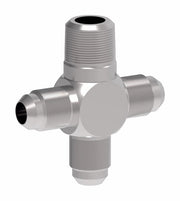 202003-6-6S Aeroquip by Danfoss | External Pipe/37° JIC Flare Cross Adapter | -06 Male NPTF x -06 Male 37° JIC Flare x -06 Male 37° JIC Flare x -06 Male 37° JIC Flare | Steel