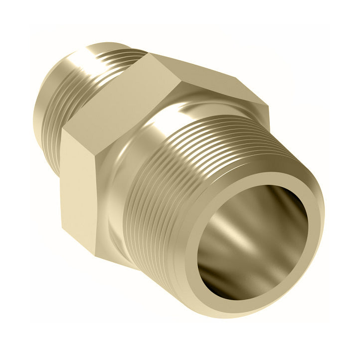 2021-4-4B Aeroquip by Danfoss | External Pipe/37° JIC Flare Adapter | -04 Male NPTF x -04 Male SAE 37° JIC Flare | Brass