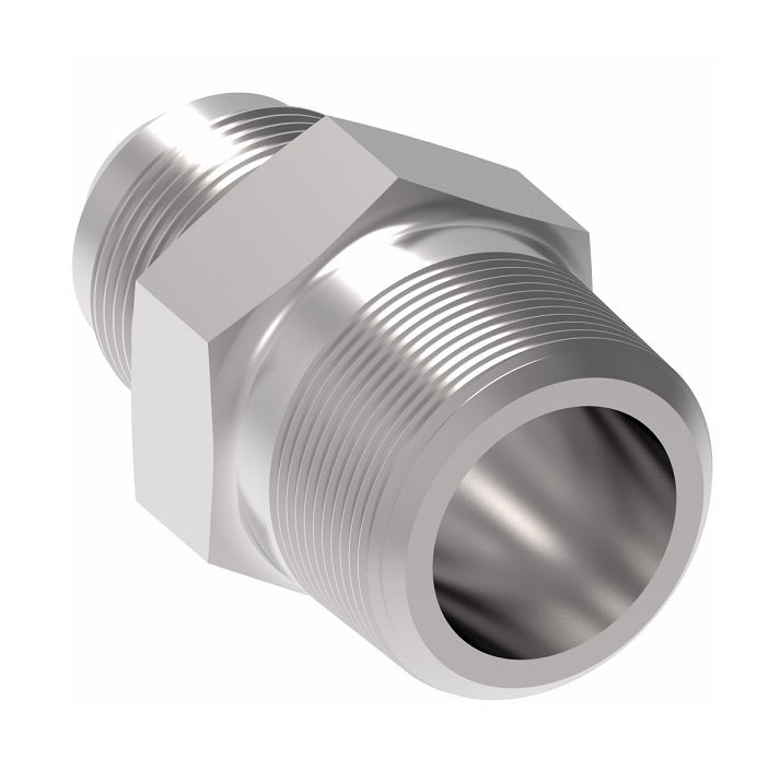 259-2021-8-12 Aeroquip by Danfoss | External Pipe/37° JIC Flare Adapter | -08 Male NPTF x -12 Male SAE 37° JIC Flare | Stainless Steel
