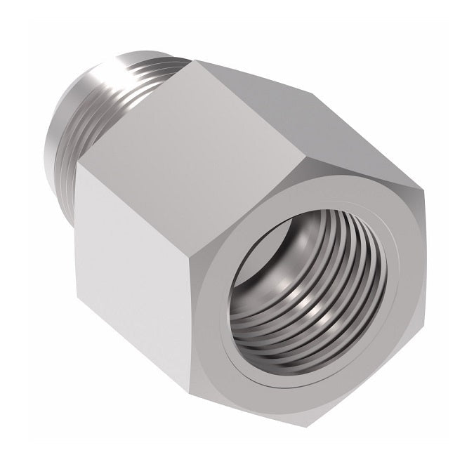 259-2022-4-4 Aeroquip by Danfoss | Internal Pipe/37° JIC Flare Adapter | -04 Female NPTF x -04 Male SAE 37° Flare | Stainless Steel