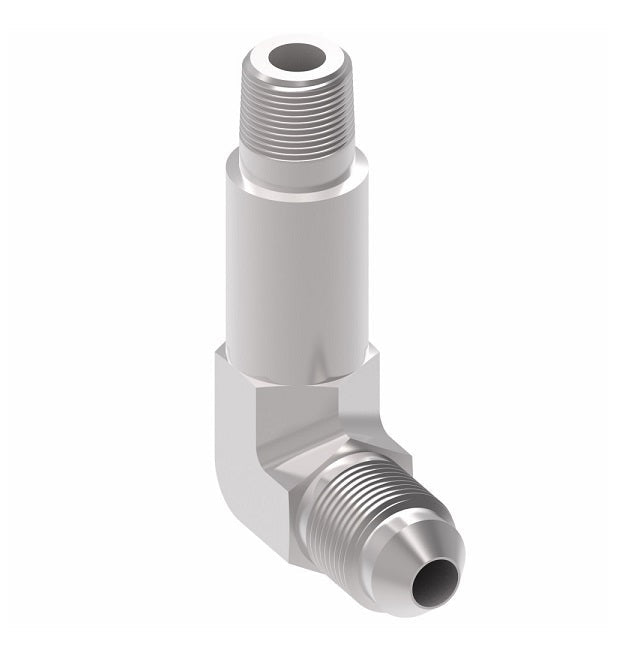 202414-4-6S Aeroquip by Danfoss | Extra Long External Pipe/37° JIC Flare 90° Elbow Adapter | -04 Male NPTF x -06 Male 37° JIC Flare | Steel