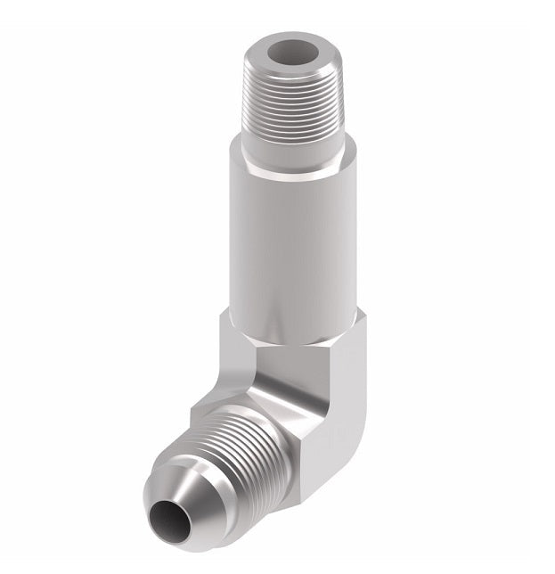 202414-8-10S Aeroquip by Danfoss | Extra Long External Pipe/37° JIC Flare 90° Elbow Adapter | -08 Male NPTF x -10 Male 37° JIC Flare | Steel