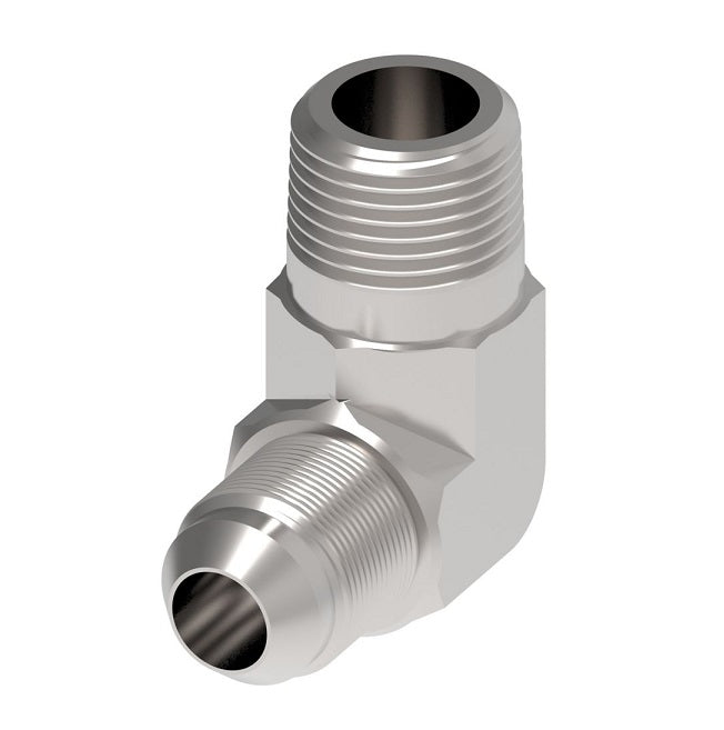 259-2024-8-8 Aeroquip by Danfoss | External Pipe/37° JIC Flare 90° Elbow Adapter | -08 Male NPTF x -08 Male 37° JIC Flare | Stainless Steel
