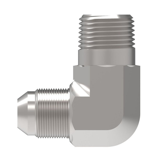 259-2024-6-6 Aeroquip by Danfoss | External Pipe/37° JIC Flare 90° Elbow Adapter | -06 Male NPTF x -06 Male 37° JIC Flare | Stainless Steel