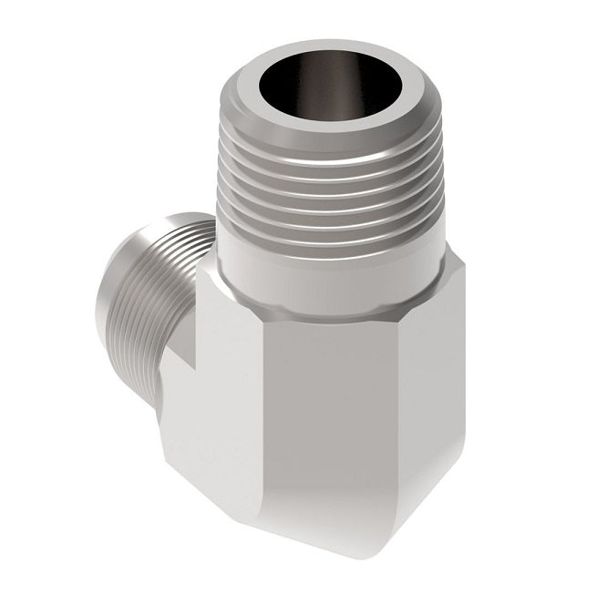 2024-4-8S Aeroquip by Danfoss | External Pipe/37° JIC Flare 90° Elbow Adapter | -04 Male NPTF x -08 Male 37° JIC Flare | Steel