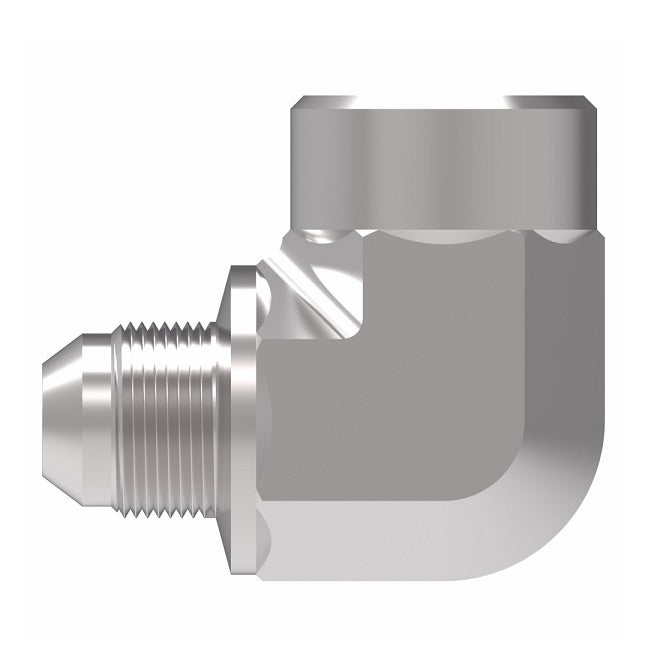 2025-8-8S Aeroquip by Danfoss | Internal Pipe/37° JIC Flare Swivel 90° Elbow Adapter | -08 Female NPTF x -08 Male 37° JIC Flare Swivel | Steel