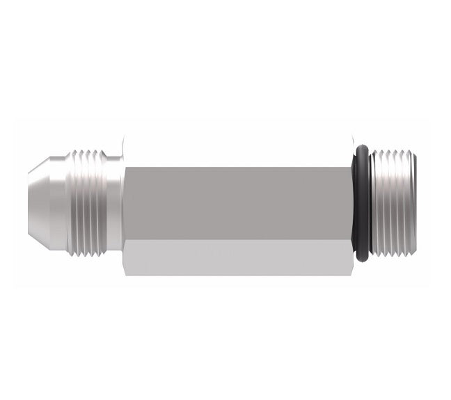 202713-6-8S Aeroquip by Danfoss | SAE ORB/37° Flare Long Adapter | -06 Male SAE O-Ring Boss x -08 Male 37° JIC Flare | Steel