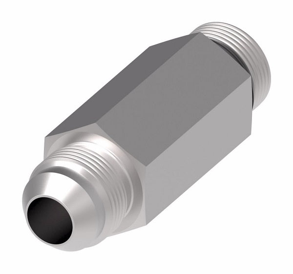 202713-4-4S Aeroquip by Danfoss | SAE ORB/37° Flare Long Adapter | -04 Male SAE O-Ring Boss x -04 Male 37° JIC Flare | Steel