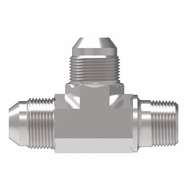 2028-4-5S Aeroquip by Danfoss | External Pipe Run/37° JIC Flare Tee Adapter | -04 Male NPTF x -05 Male 37° JIC Flare x -05 Male 37° JIC Flare | Steel